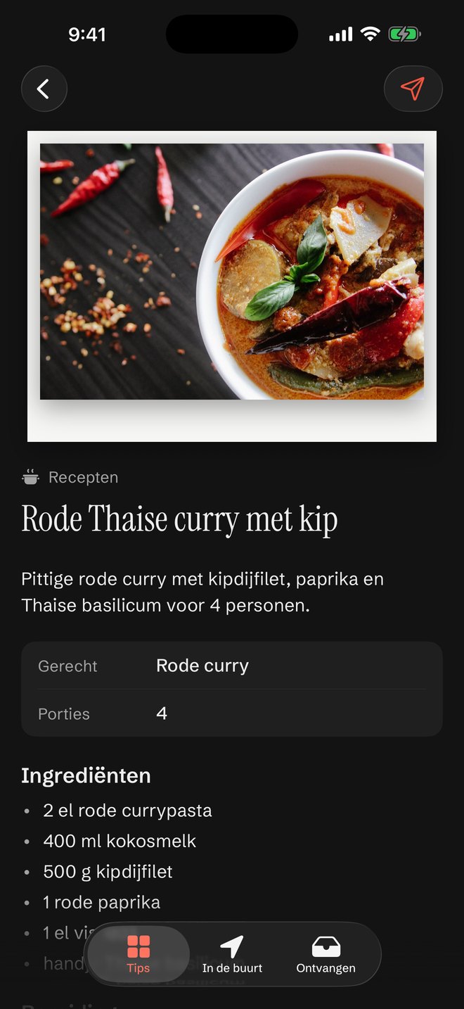 Het recept Rode Thaise curry met kip in Ooit, met de ingrediënten